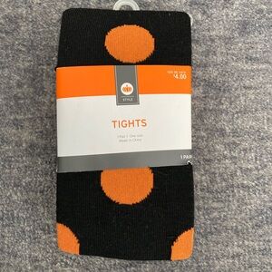 Halloween orange polka dot tights